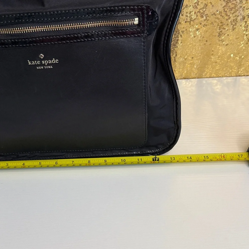 Kate Spade New York Aurelia Court Jessmin Tote in Black Nylon with leather trim